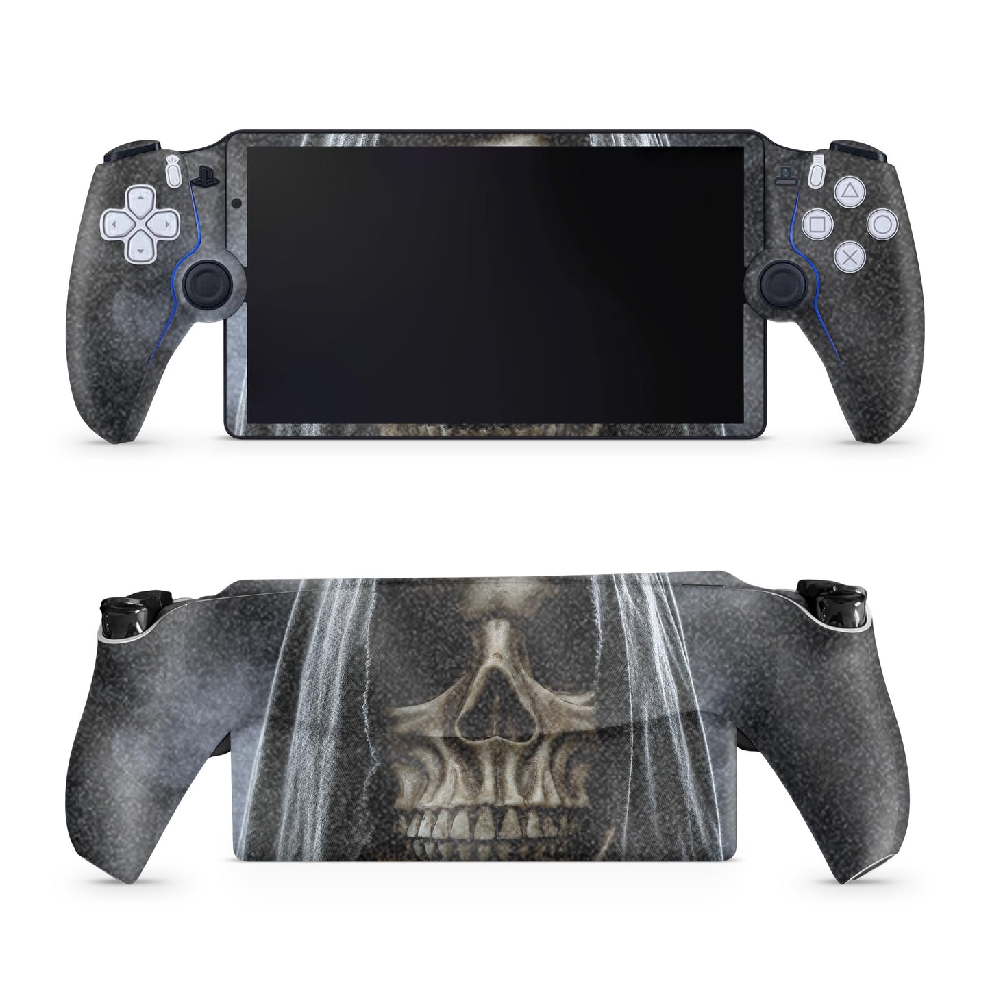 Glossy Glitter Gaming Skin Compatible with PS5 Portal Remote Player - Reaper Skull - fine 3M Vinyl Protective Wrap Decal Cover - Easy to Apply | Crafted in The USA by MightySkins