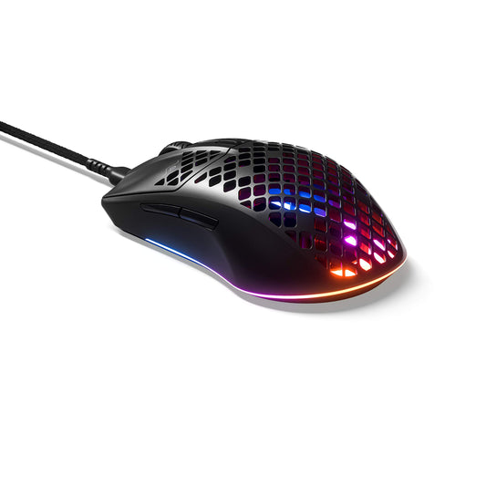 SteelSeries Aerox 3 Super Light Gaming Mouse - 8,500 CPI Optical Sensor - Wired - Black - Model 62599 - Ultra-lightweight Design