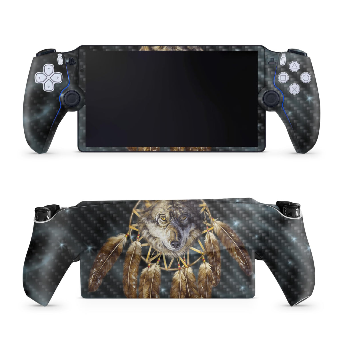 Carbon Fiber Gaming Skin Compatible with PS5 Portal Remote Player - Wolf Dreams - fine 3M Vinyl Protective Wrap Decal Cover - Easy to Apply | Crafted in The USA by MightySkins