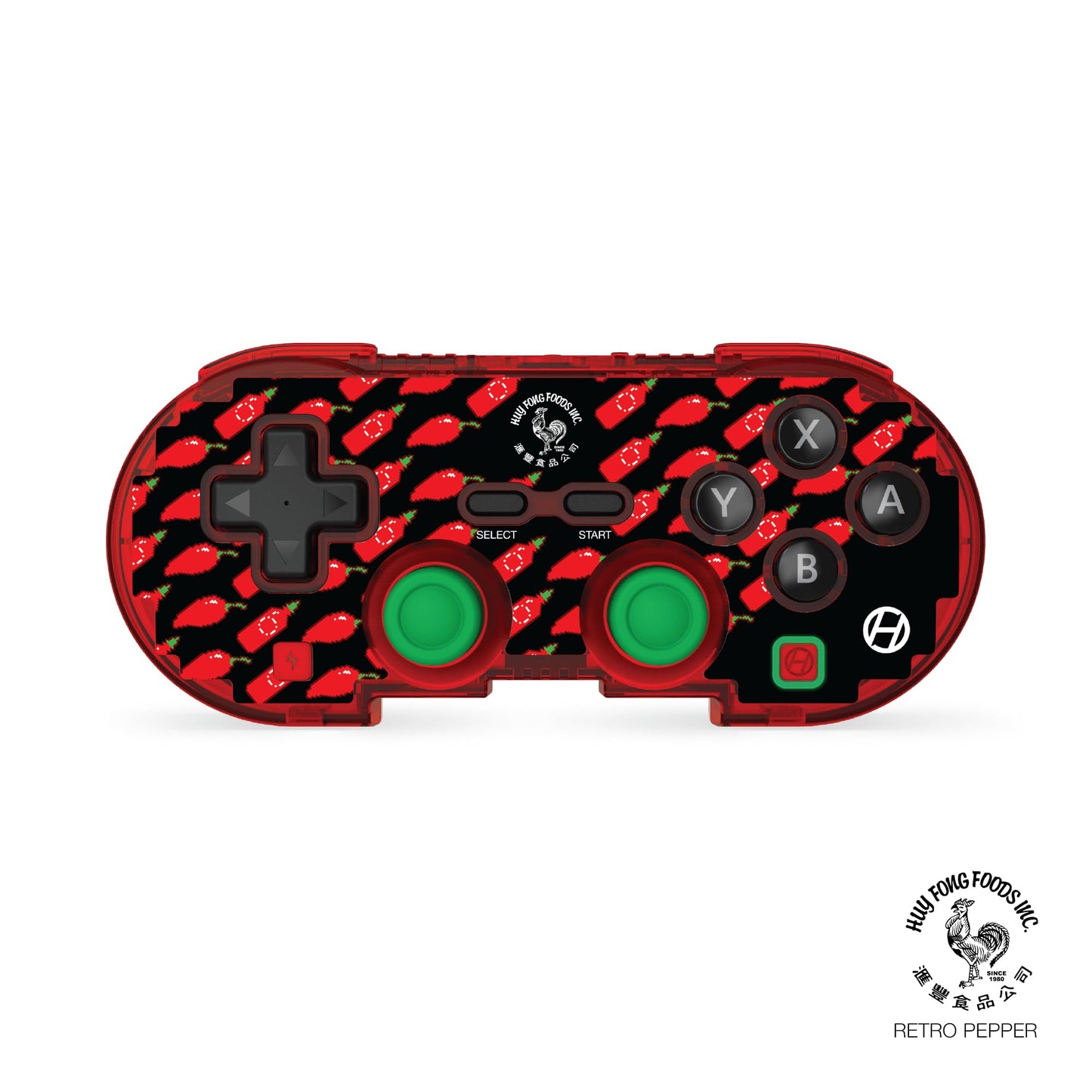 Hyperkin Limited Edition Official Sriracha Pixel Art Bluetooth Controller - Officially Licensed - For Nintendo Switch PC Mac Android iOS (Retro Pepper)
