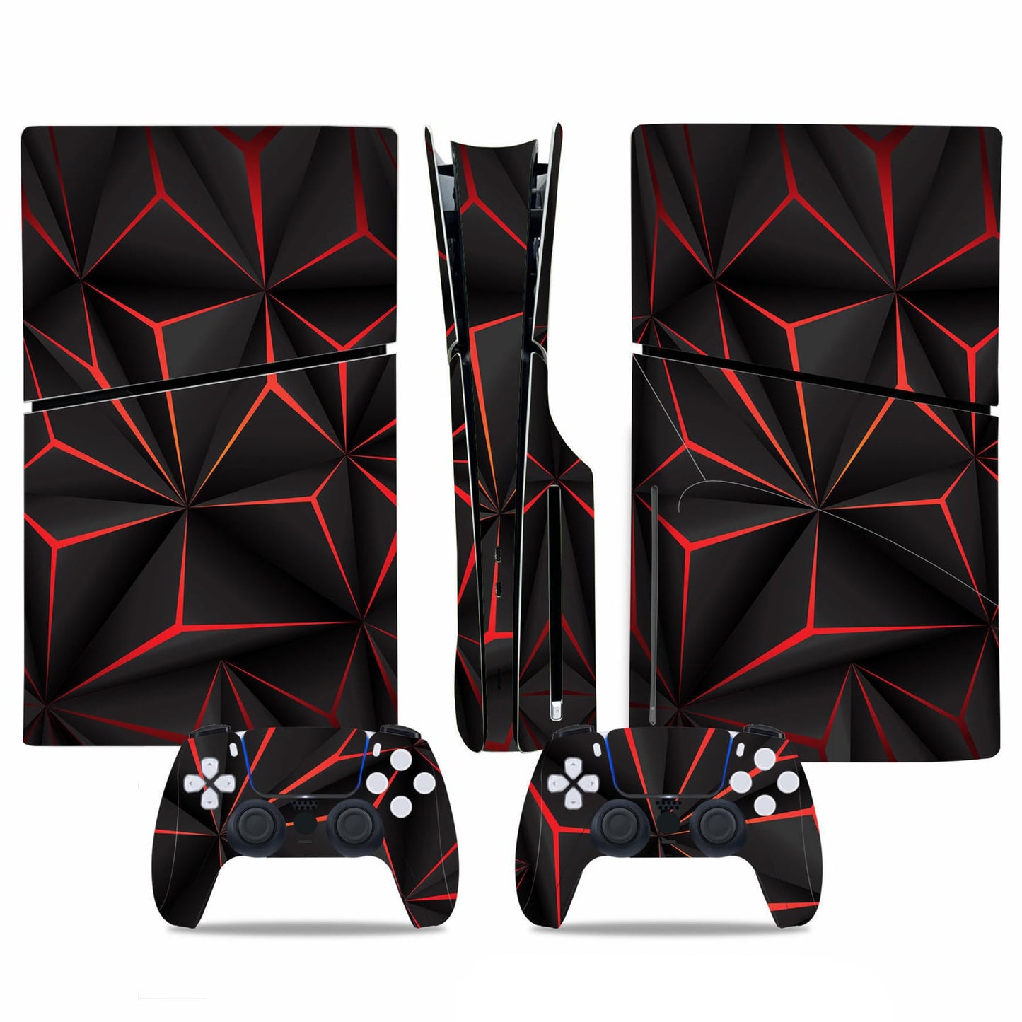 Skin Sticker Compatible with PS5 Slim Console and Controller, Vinyl Decal Protective Cover Wrap for Disc Edition
