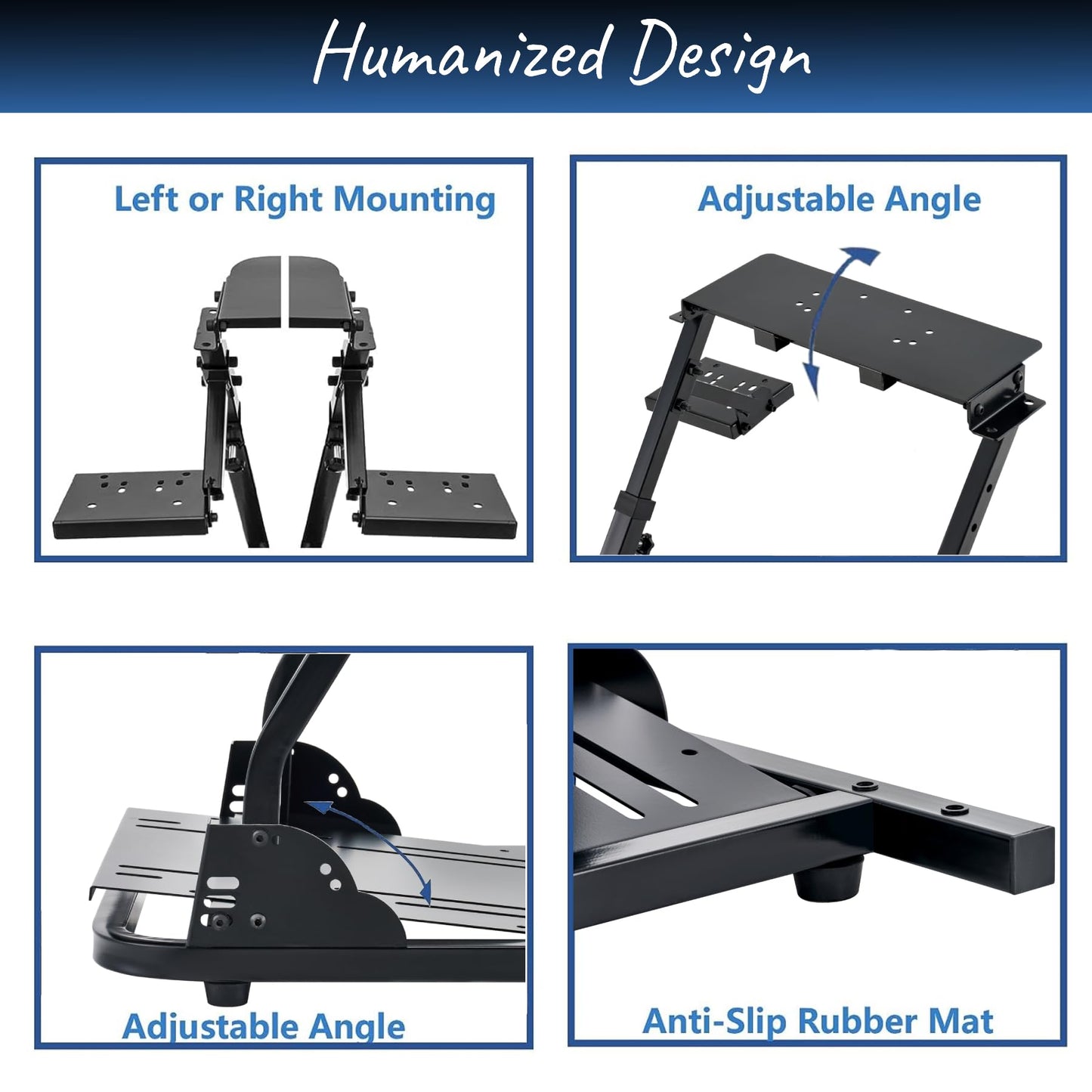 CO-Z Racing Wheel Stand - Foldable, Height Adjustable, Black, Compatible with Logitech G920/G29 & Thrustmaster T80/T150 Gaming Wheels