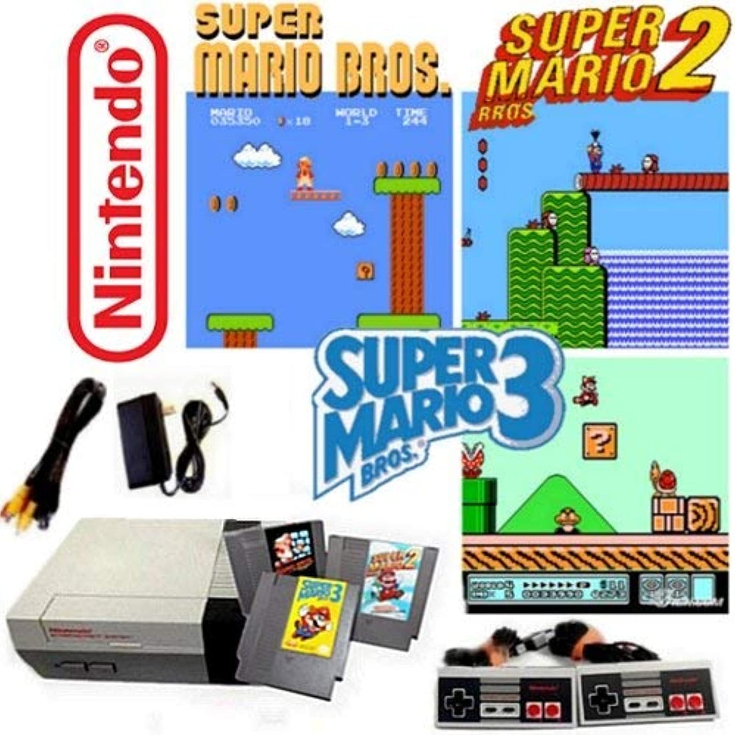 Nintendo NES Game System with Super Mario Bros. 1 2 & 3 (refurbished)