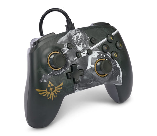 PowerA Enhanced Wired Controller for Nintendo Switch - Battle-Ready Link, Model NSGP0091-01, Officially Licensed Gamepad
