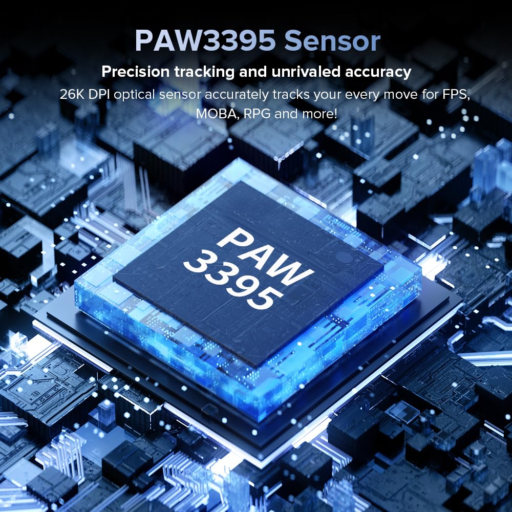 DeLUX M900PRO Wireless Gaming Mouse, 8000Hz Polling Rate, RGB Dock, 63g Ergonomic, PAW3395 Sensor, 26000DPI, White