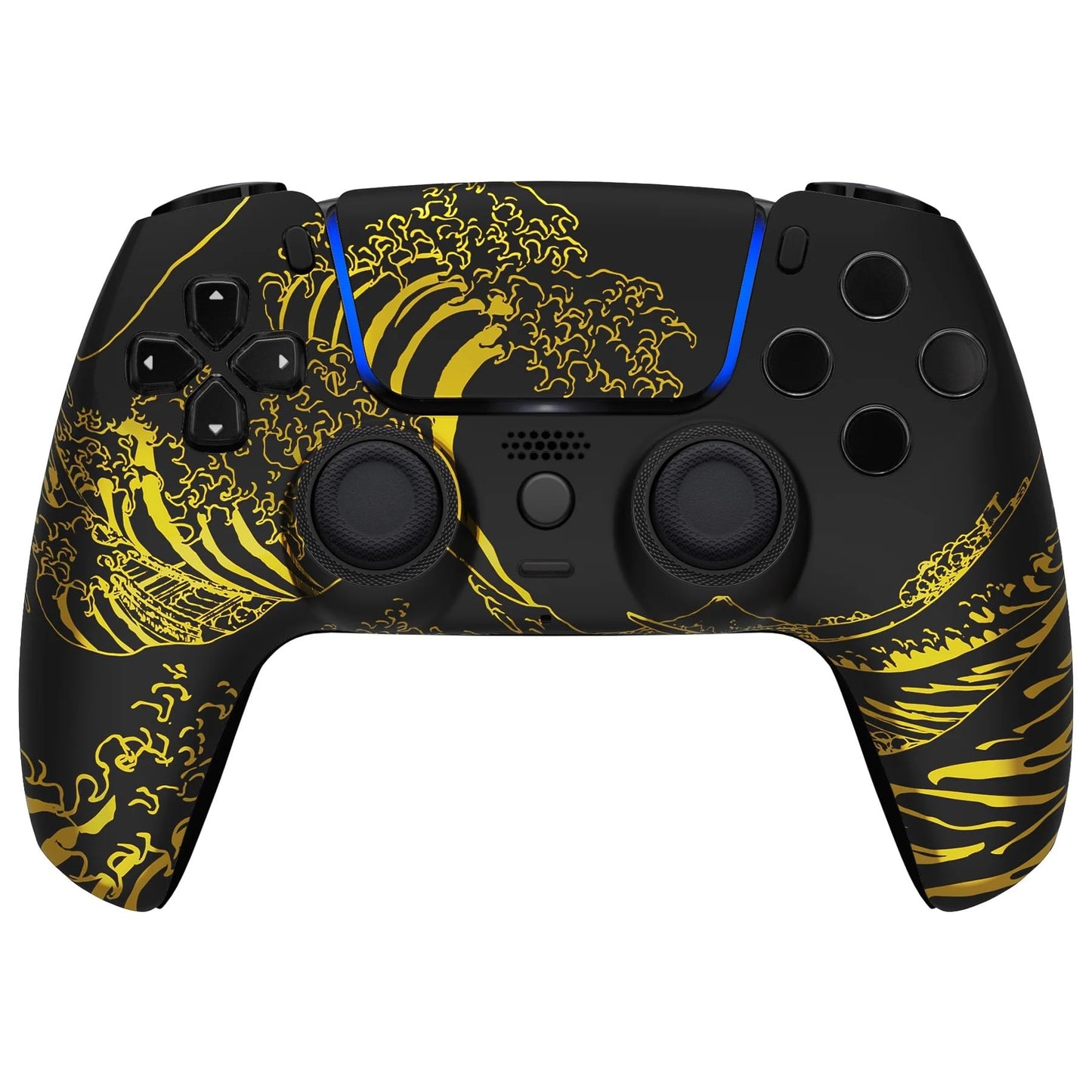 Custom Controllerzz Wireless Controller Compatible with PS5 - Multiple Designs Available (Golden Waves)