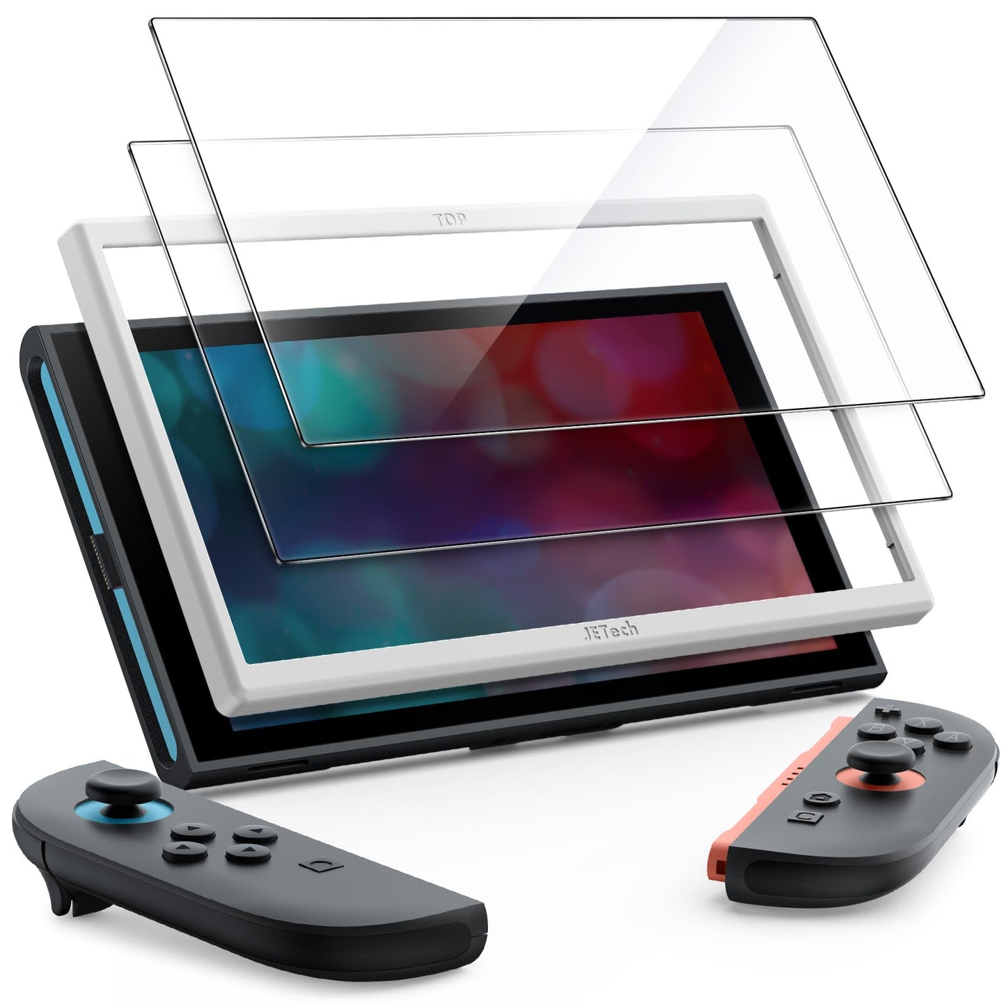 JETech Screen Protector for Nintendo Switch 2 2025 9H Tempered Glass Film with Easy Installation Tool Anti-Scratch HD Clear 2-Pack