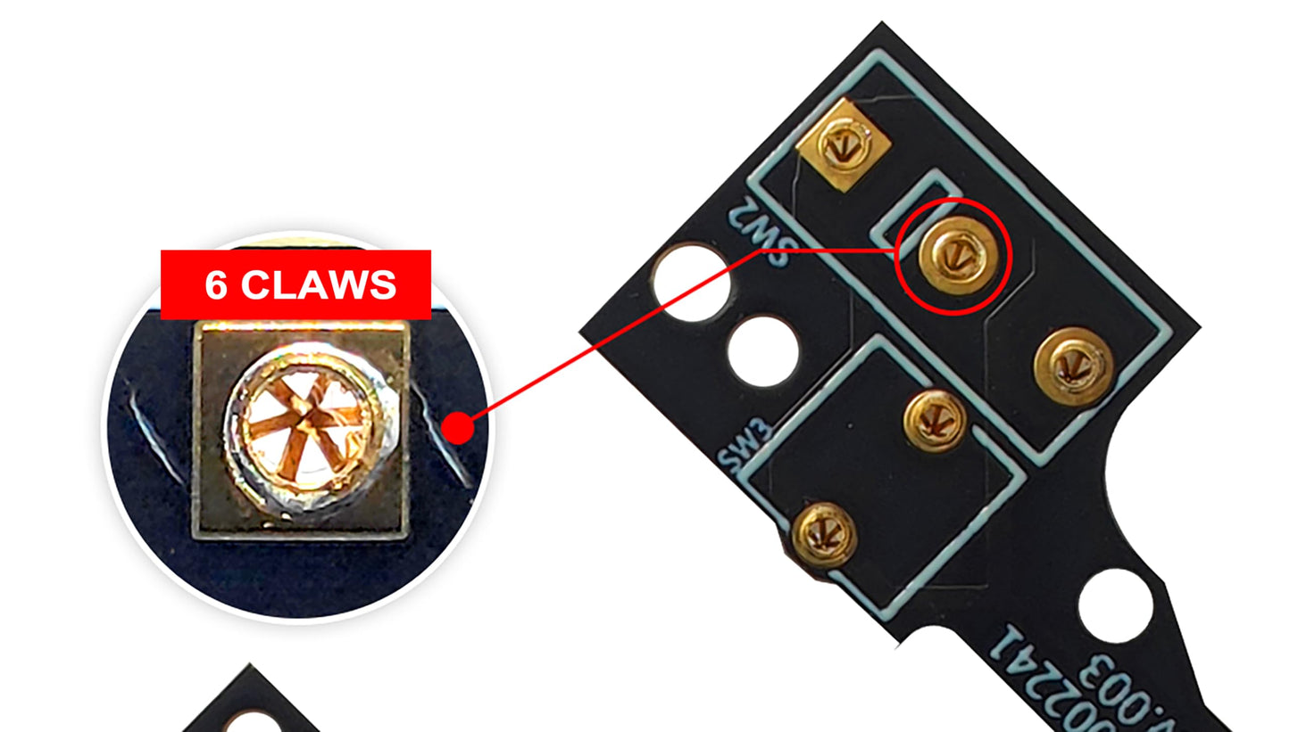 Hokeyio Hot-Swap Micro Switch PCB Kit for Logitech G Pro X Superlight - ENIG Gold Pads, 6-Claw Clamps, Fix Double-Click, GPX Color