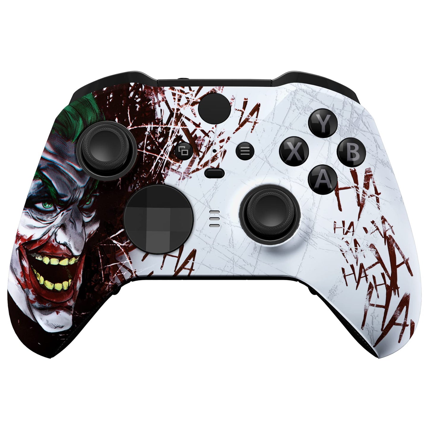 eXtremeRate Clown HAHAHA Replacement Faceplate Cover for Xbox One Elite Controller Series 2 (Model 1797) Soft Touch Front Housing Shell Case & Accent Rings for Xbox Elite Series 2 Core Controller