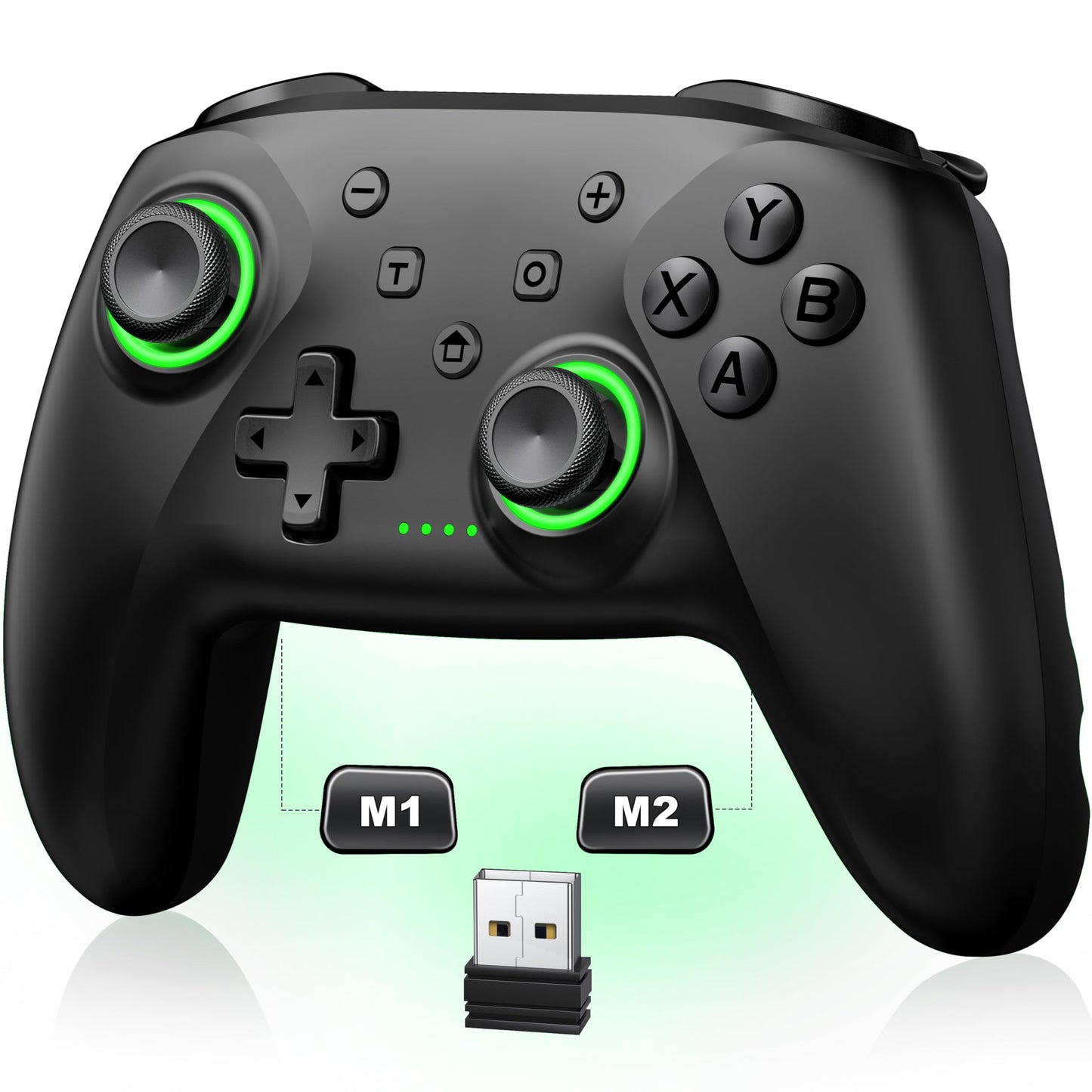 PC Controller Wireless Bluetooth Controller 1000mAh Battery with Hall Effect Joysticks & Triggers No Dead Zone No Stick Drift Controller for PC Switch iOS and Android Cool Dynamic Light