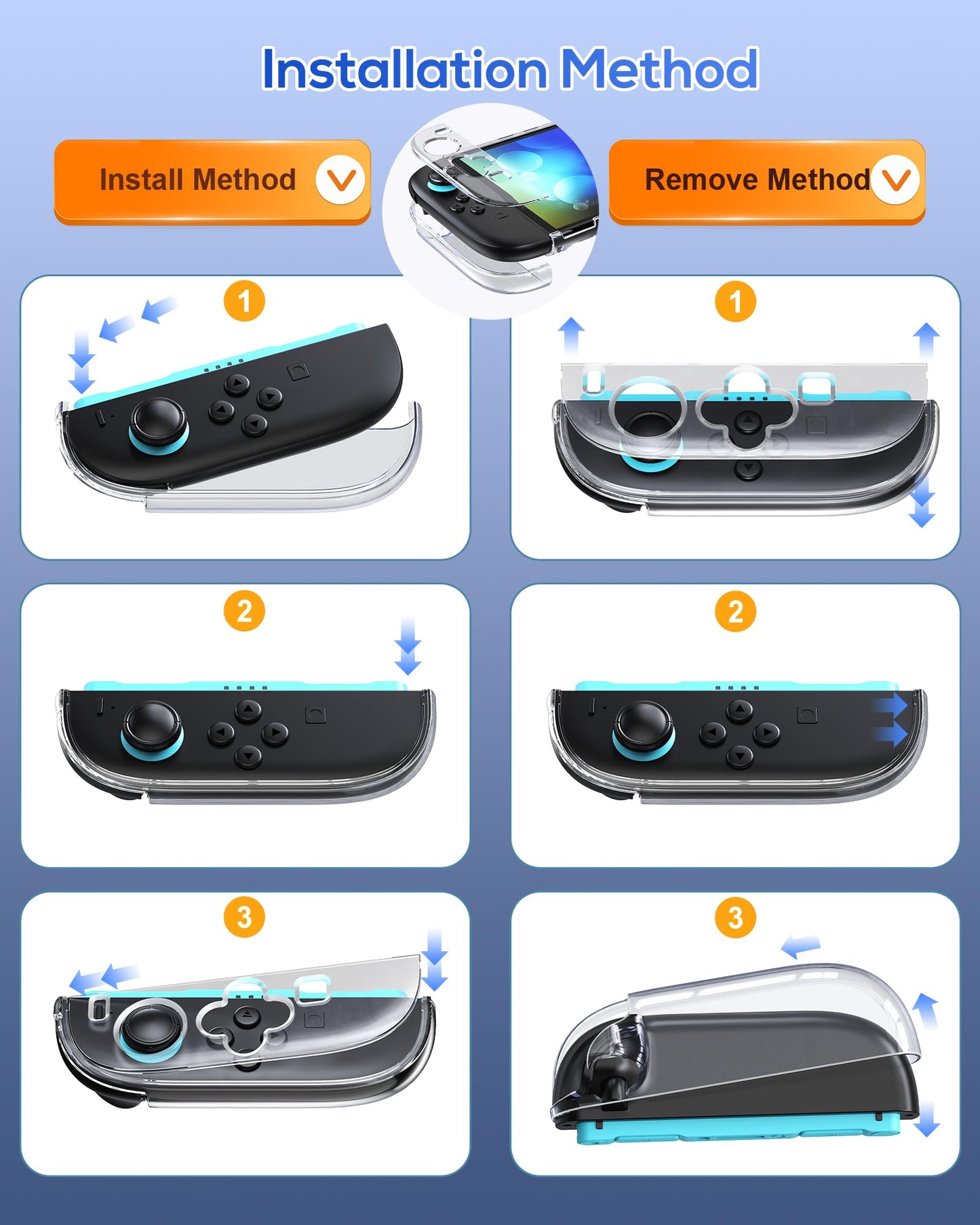 FYOUNG Switch 2 Protective Case, Slim Hard Shell with Screen Protector & 8 Thumb Grips, Clear, for Nintendo Switch 2 7.9inch