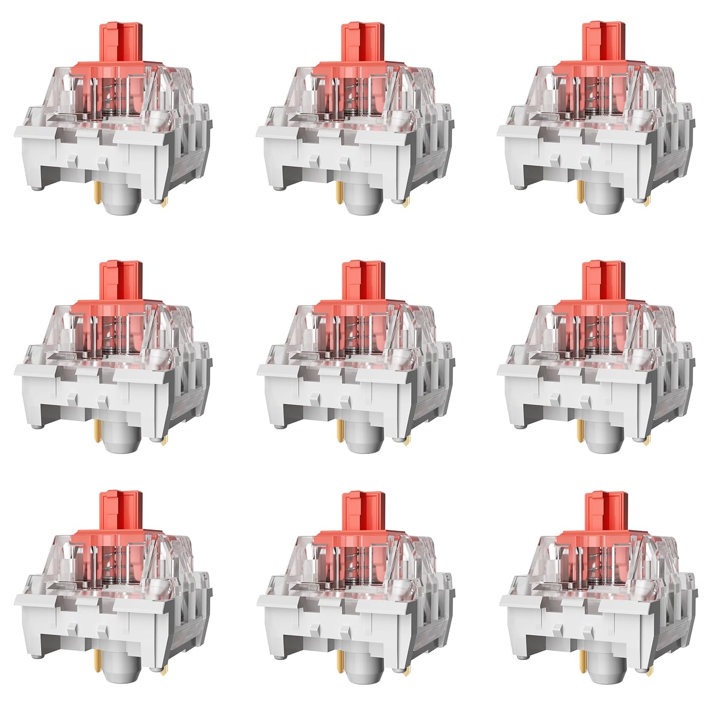 Gngzyte Mechanical Gaming Keyboard Red Switches 3 Pin 50gf RGB SMT Linear Switch Dustproof and Waterproof Switch (Red 90PCS)