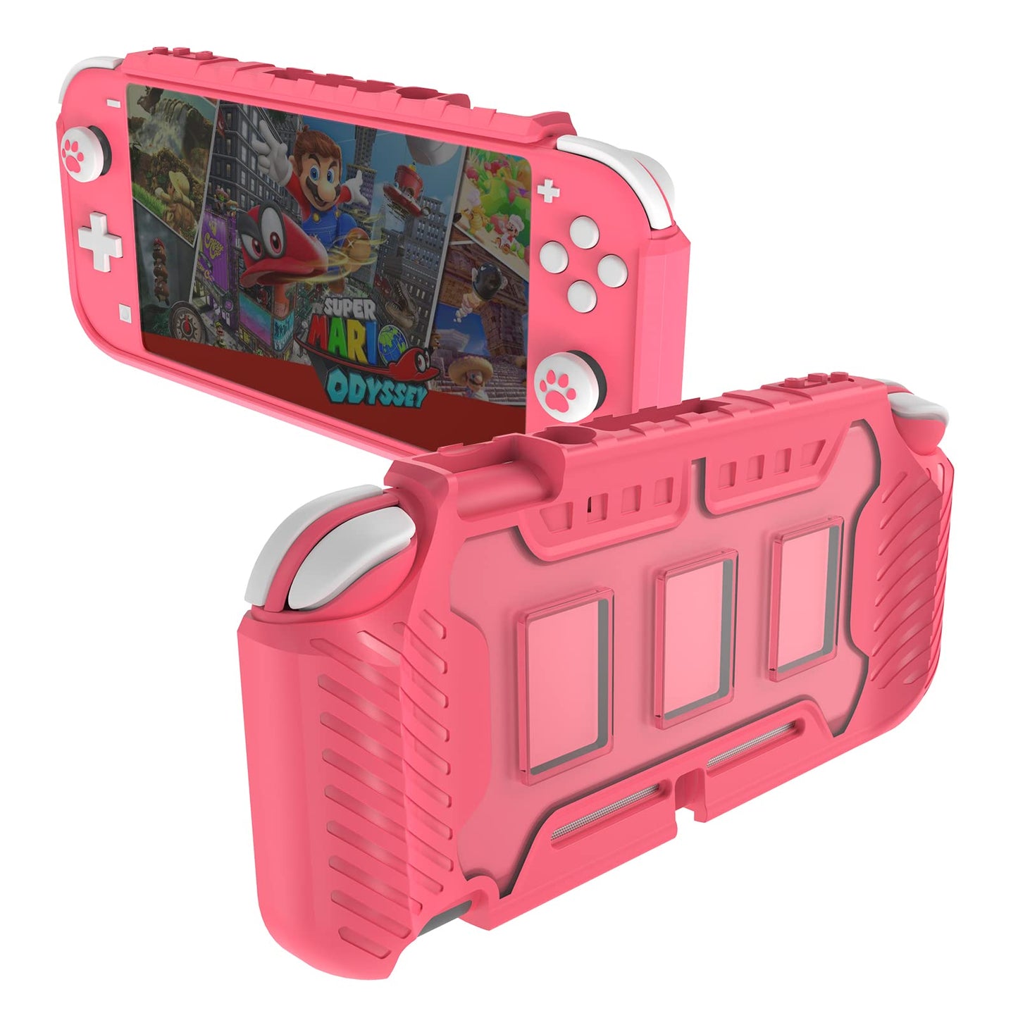 KIWIHOME Pink Case Compatible with Nintendo Switch Lite TPU Cover Hard Case Only with Thumb Grip Caps Cute Case for Girls (Pink)