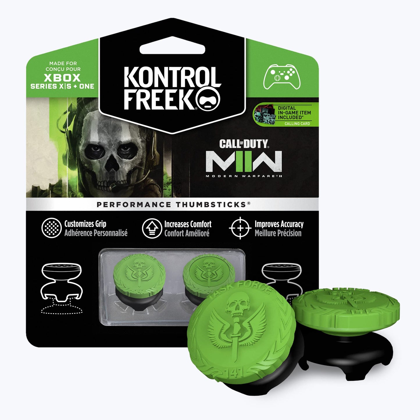 KontrolFreek Call of Duty: Modern Warfare II Performance Thumbsticks for Xbox One and Xbox Series X | 2 High-Rise, Hybrid/Flat |