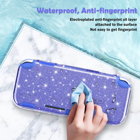 DLseego Switch Lite Case - Purple Glitter TPU Cover, Shock-Absorbing, Anti-Scratch, Model AB1416-N, Cute Sparkle for 2019 Version