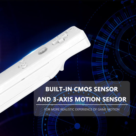 Burcica Wii Remote and Nunchuck Controller - Wireless, White with Silicone Case and Wrist Strap