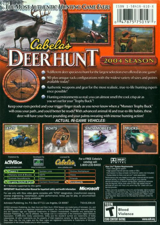 ACTIVISION Cabela's Deer Hunt: 2004 Season for Xbox - Classic Hunting Game