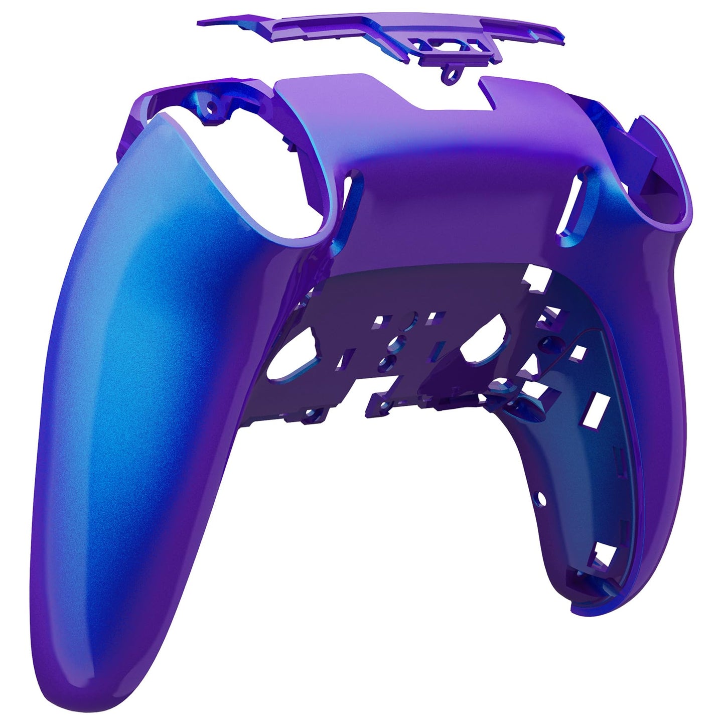 eXtremeRate Custom Back Plate Bottom Shell Compatible with ps5 Edge Controller Chameleon Purple Blue DIY Replacement Back Shell Cover Compatible with ps5 Edge Controller