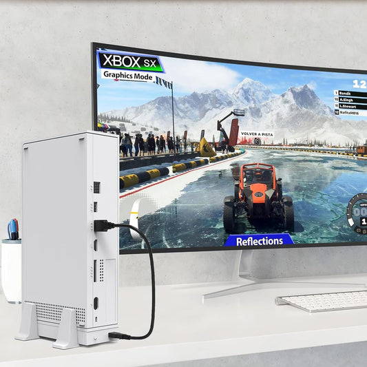 CTPOWER Cooling Stand for Xbox Series S - 3 Adjustable Fan Speeds, Type-C Input, USB Ports, White, Model CT-536S