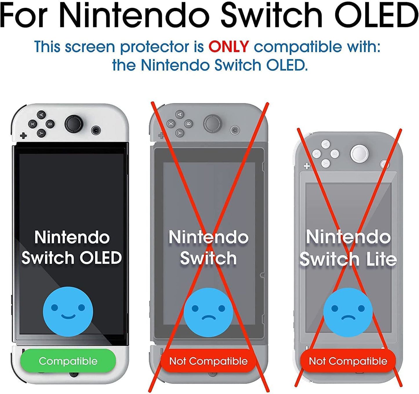 amFilm Tempered Glass Screen Protector for Nintendo Switch OLED (2021) - 2-Pack, Auto Alignment Kit, Bubble Free, Transparent