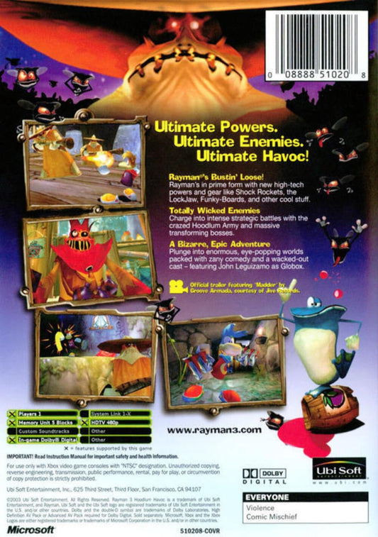 Ubisoft Rayman 3 Hoodlum Havoc - Xbox Game, Model 8888510208, Action-Adventure