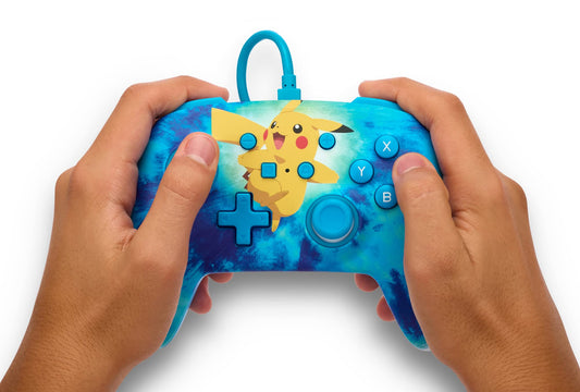 PowerA Wired Controller for Nintendo Switch - Pokémon Tie Dye Pikachu, Mappable Buttons, 10ft Cable, 3.5mm Jack, Model NSGP0090-01