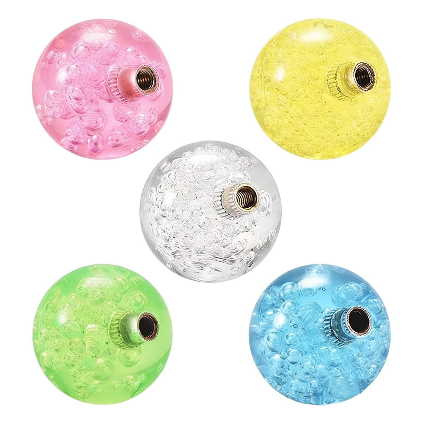 Gallipower 5PCS Joystick Head Arcade Joystick Ball Top Handle Rocker Round Head Arcade Kit DIY Replacement Parts(5 Crystal Colors)