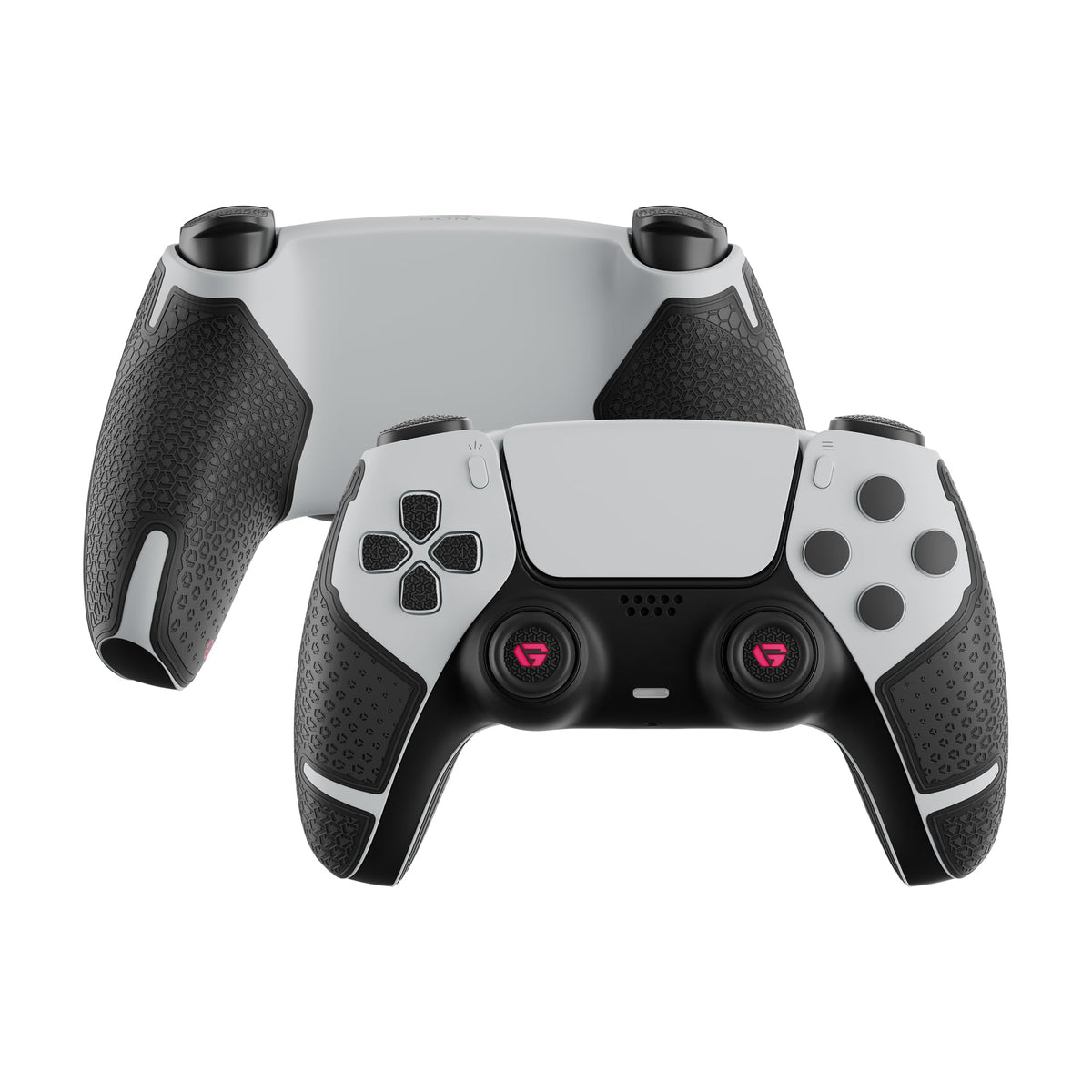 GeekShare G.S.TAC PS5 Controller Skin Set 20PCS Soft Silicone Textured Controller Grips Stickers Non-Slip Sweat Resistant Handle Grips for PS5 Controller with control button Button Stickers