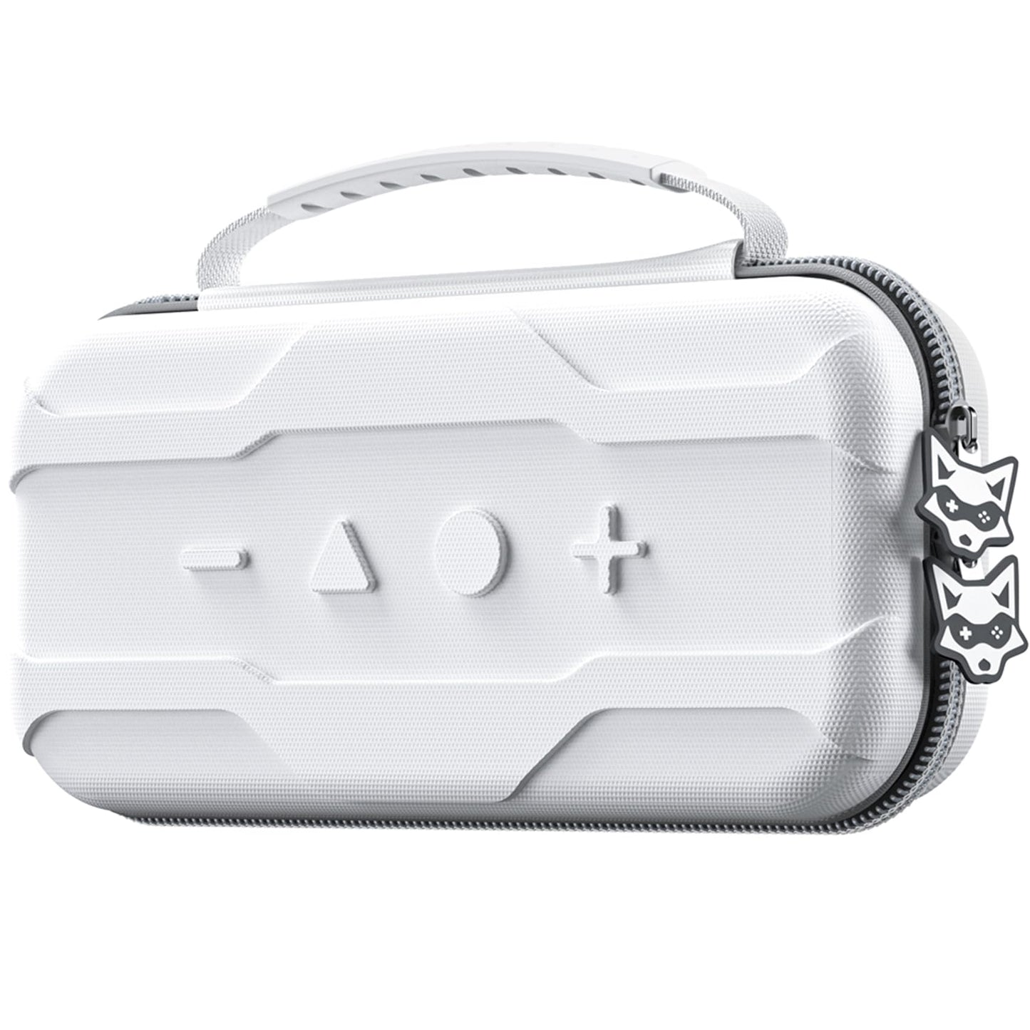 AXYBCOOL Switch Carry Case Compatible with Nintendo Switch 2(2025) Portable Hard Shell Switch 2 Case Travel Protective for Accessories and Games with Cute Fox shaped Zippers-White