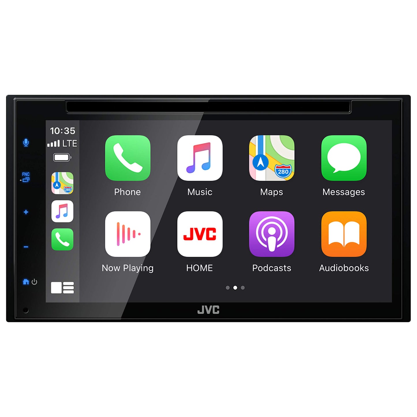 JVC KW-V66BT Apple CarPlay Android Auto DVD/CD Player w/ 6.8 Capacitive Touchscreen, Bluetooth Audio and Hands Free Calling, MP3