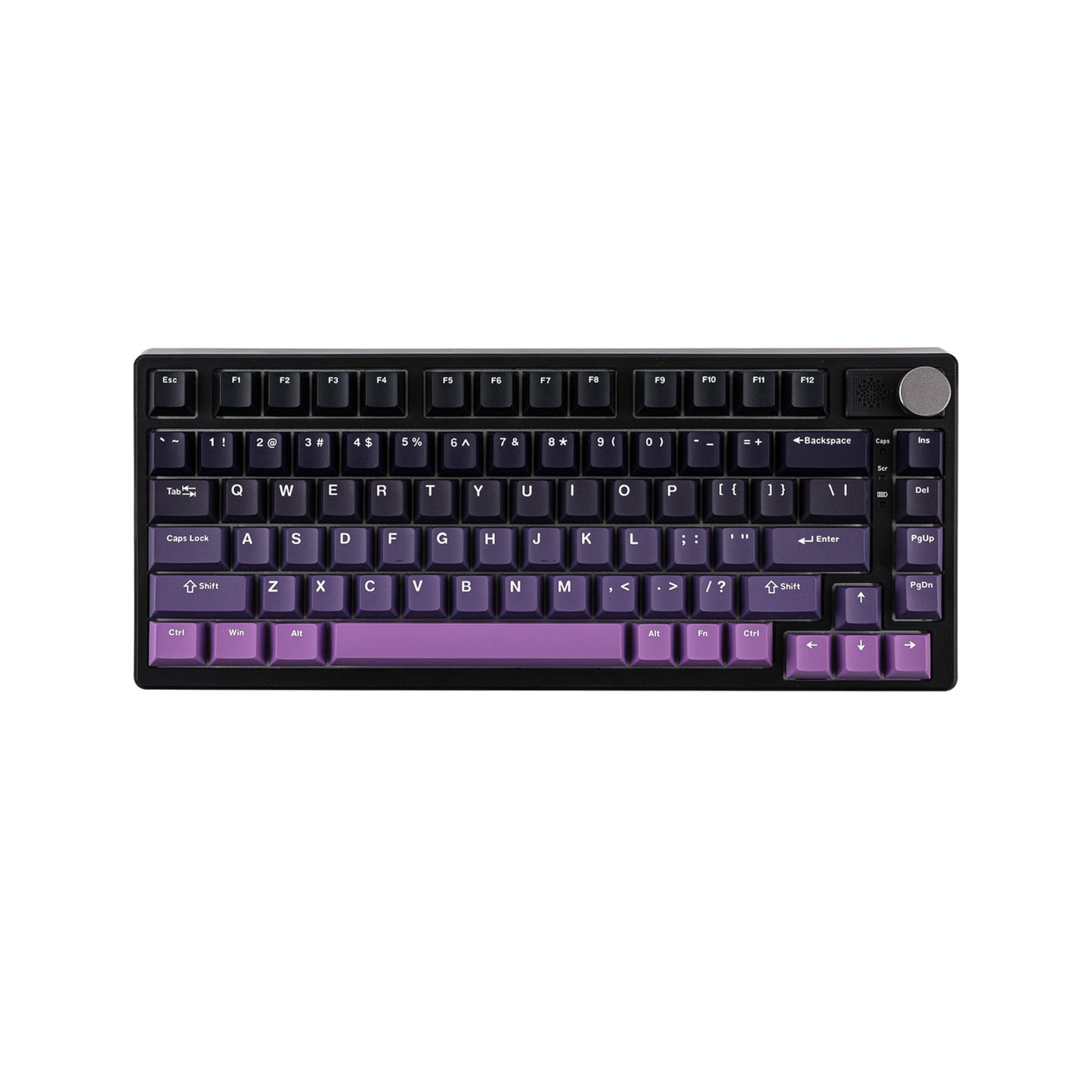 Ematerial nameAKER HE75 Mag Wireless Gaming Keyboard with Hall Effect Switch and Changeable Knob Module Rapid Fast Magnetic Keyboard with Adjustable control button 2.4G/Bluetooth Keyboard RGB Backlit (Black Purple)