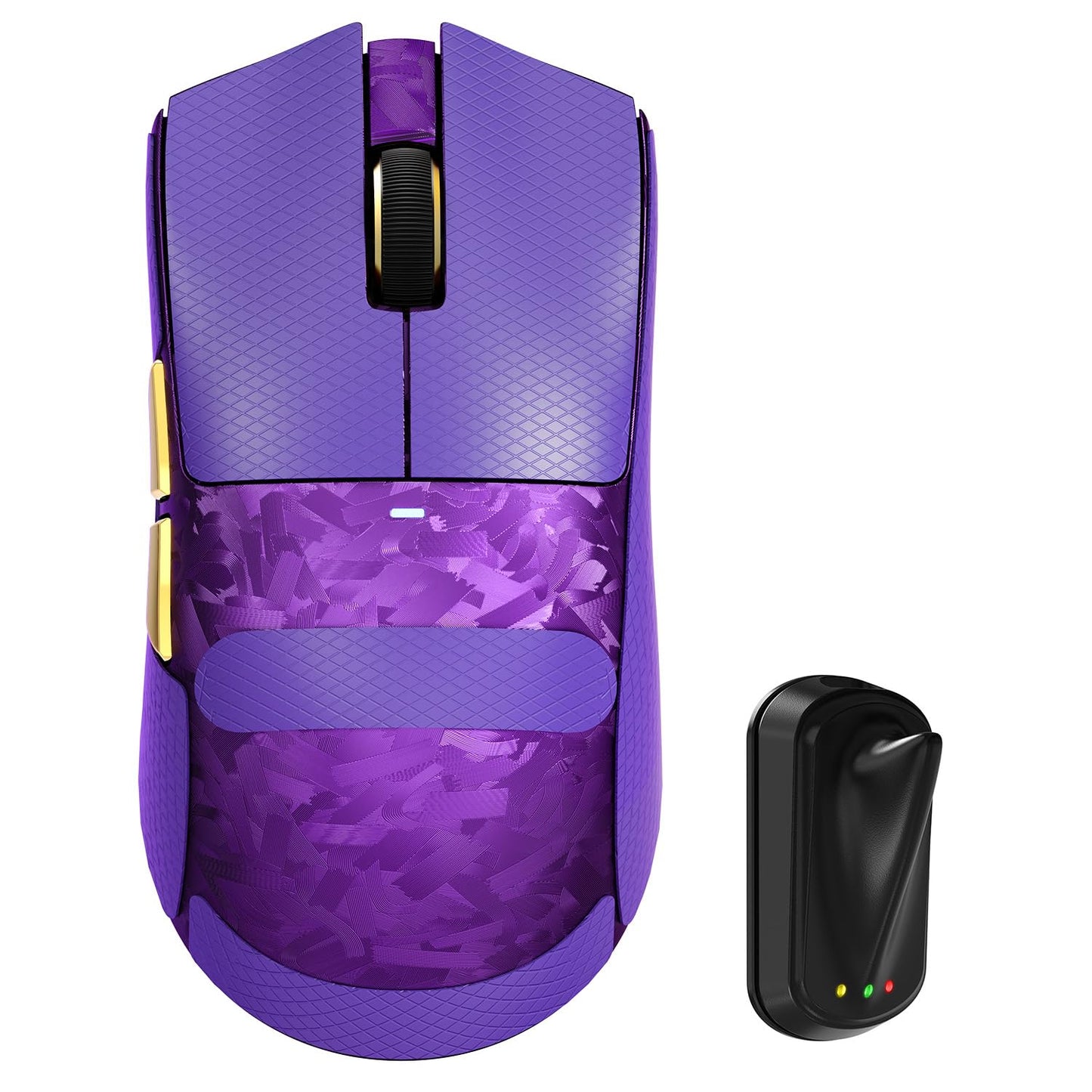 ATTACK SHARK X11Ultra 8K Carbon Fiber Wireless Gaming Mouse with 42000 DPI-PAW3950 MAX Sensor-63g Lightweight Nordic 54L15 MCU Chip Wired/BT/2.4Ghz 100 Million Clicks Programmable for FPS(Purple+Tape)