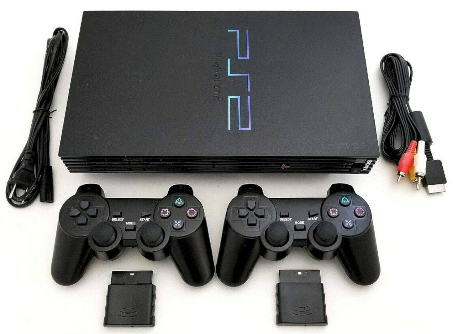 Sony PS2 Game System Gaming Console with 2 WIRELESS CONTROLLERS PLAYSTATION-2 Black (refurbished)