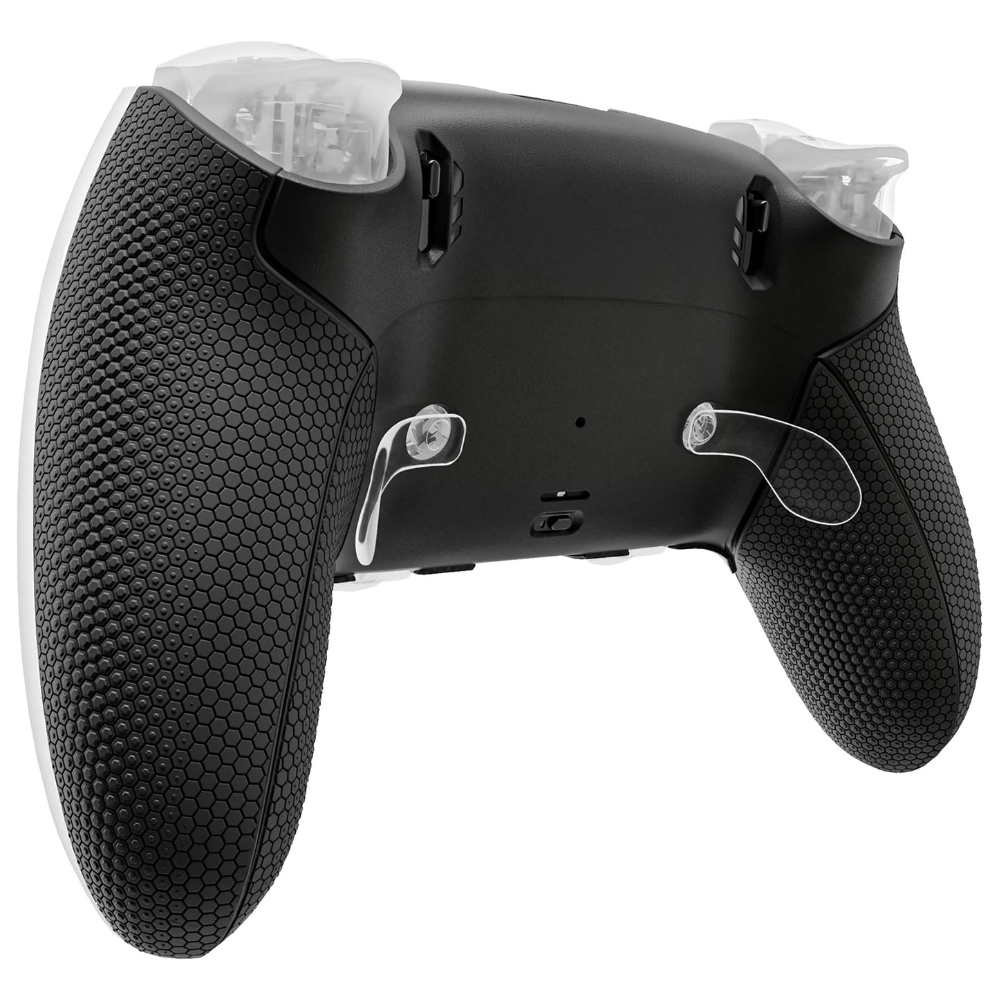 eXtremeRate Beyond-ARC Bottom Shell Kit Compatible with p s 5 Edge Controller with Rubberized Grip Replacement Front Back Decorative Trim Shell Rear Plates - Black