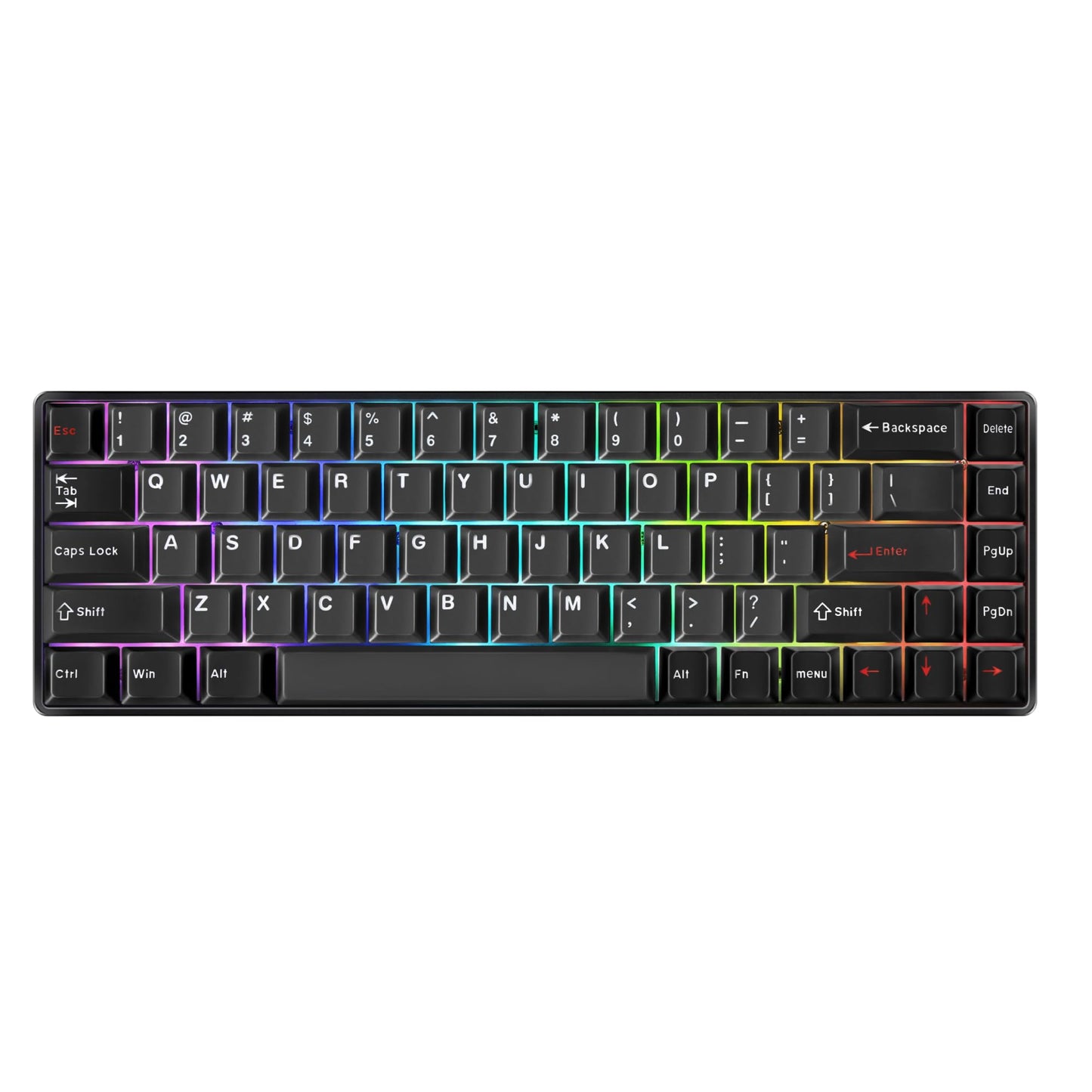 DrunkDeer G65 Rapid Activate Mechanical Keyboard Magnetic Switch TKL Gaming PBT Keycap USB Wired 65% Size Compact 68 Keys RGB Black
