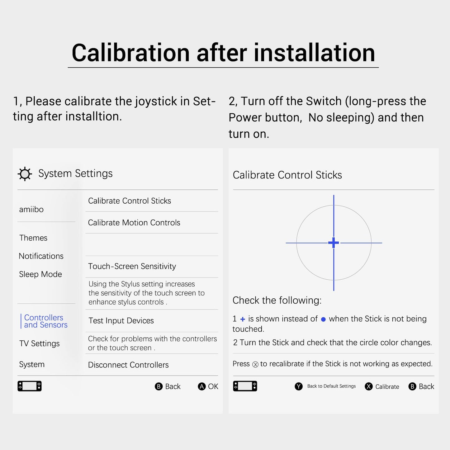 AKNES Switch JoyCon Joystick Replacement Kit - Drift-Free TMR Electromagnetic Joystick with Tools, One Pair