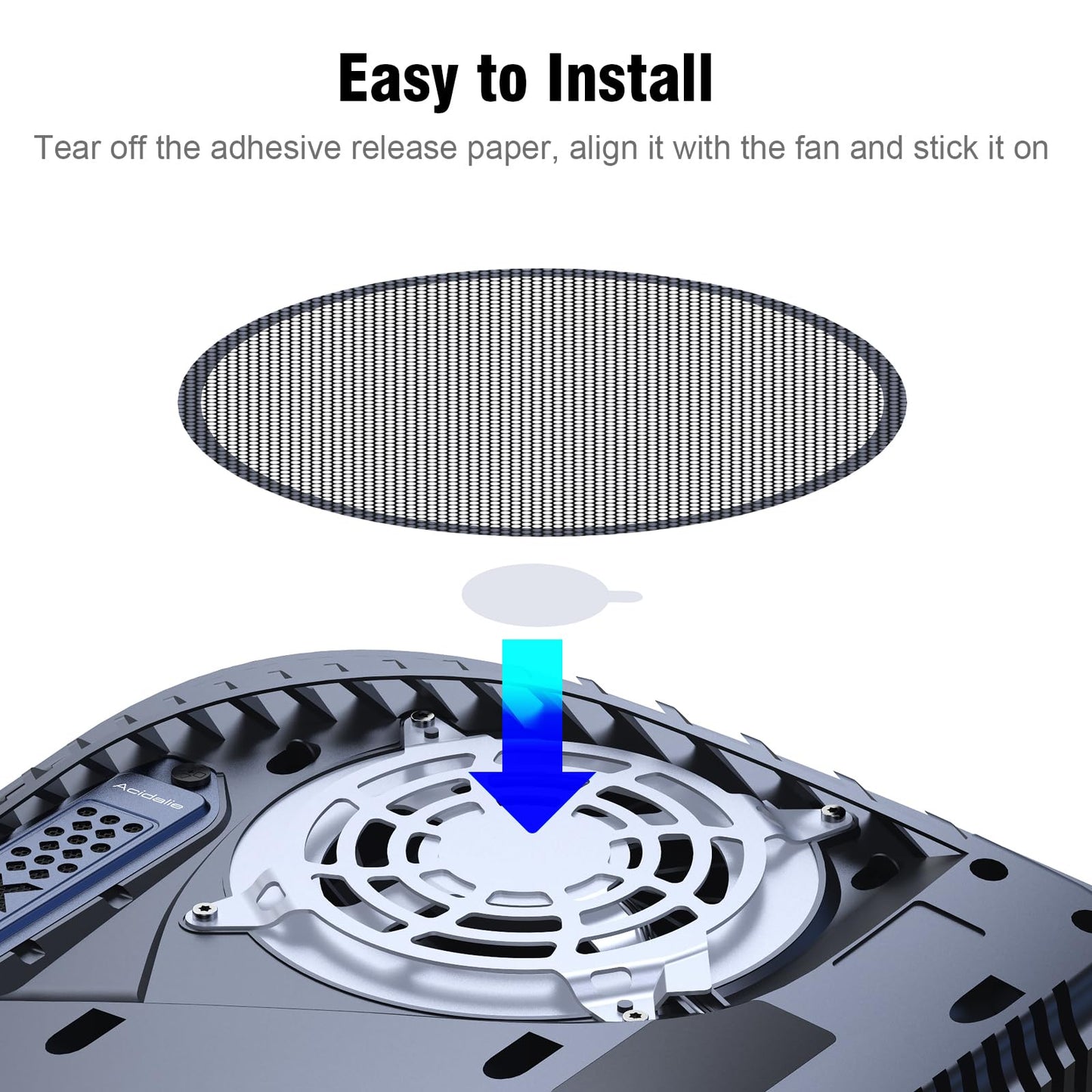 ACIDALIE PS5 Fan Dust Filter - 4PCS Breathable Ventilation, Model PD01