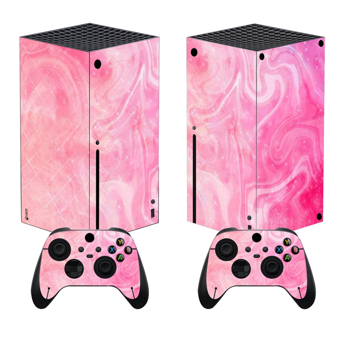 PlayVital Psychedelic Pink Custom Vinyl Skins for Xbox Core Wireless Controller Wrap Decal Cover Stickers for Xbox Series X Console Controller