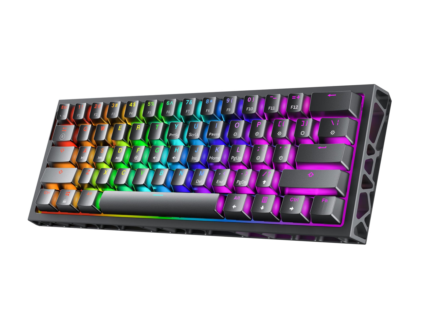 HK GAMING GK61HE 60% | Magnetic Mechanical Gaming Keyboard | Rapid Trigger 0.1mm Step | 61 Keys Multi Color RGB | 1kHz Polling Rate | PC/Mac Gamer | US Layout (CNC Black)