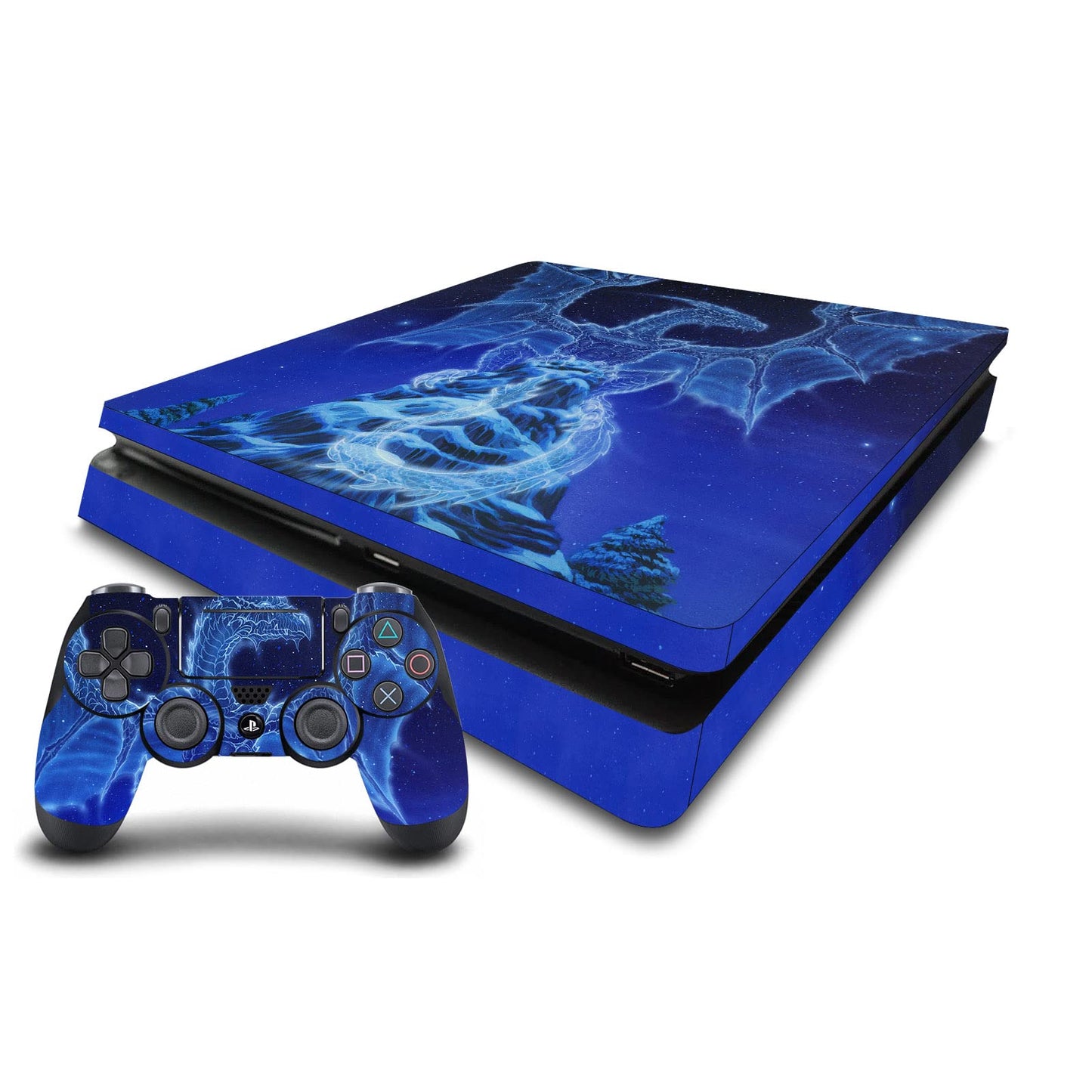 Head Case Designs Officially Licensed Ed Beard Jr Winter Spirit Dragons Vinyl Sticker Gaming Skin Decal Cover Compatible With Sony PlayStation 4 PS4 Slim Console and DualShock 4 Controller