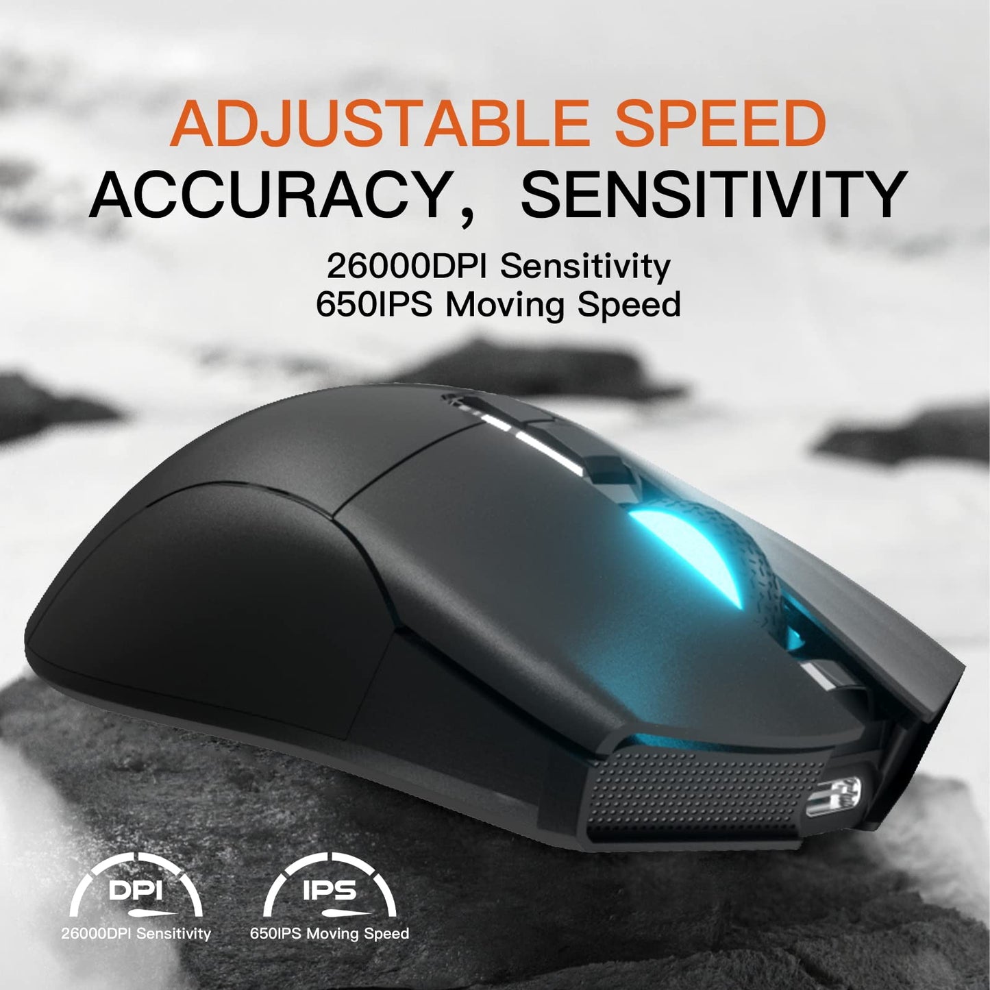 Darmoshark N3PRO 8K Wireless Gaming Mouse - 26000DPI, Tri-Mode (2.4G/USB-C/Bluetooth), Lightweight 64g, Black