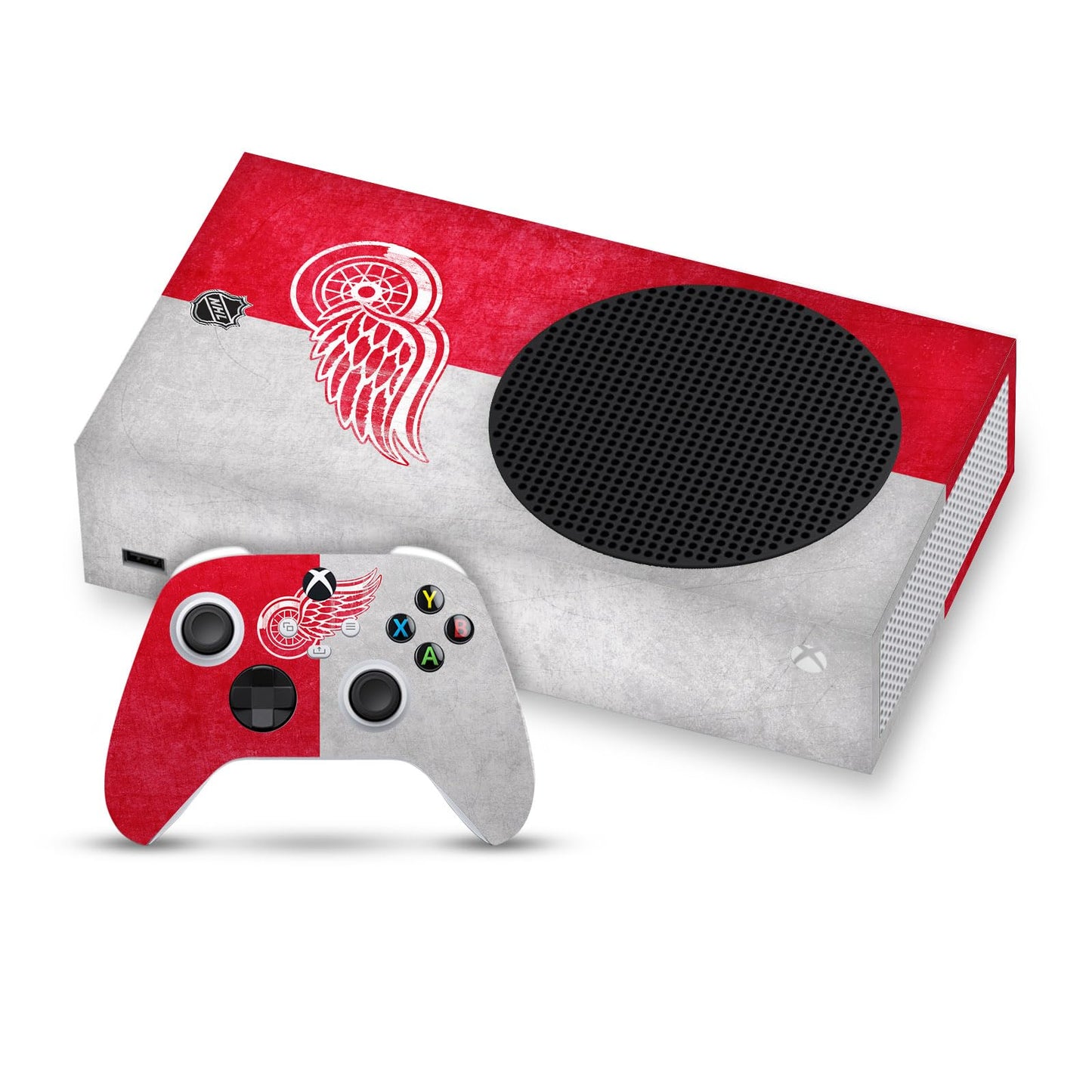 Head Case Designs Officially Licensed NHL Half Distressed Detroit Red Wings Vinyl Sticker Gaming Skin Decal Cover Compatible With Xbox Series S Console and Controller Bundle