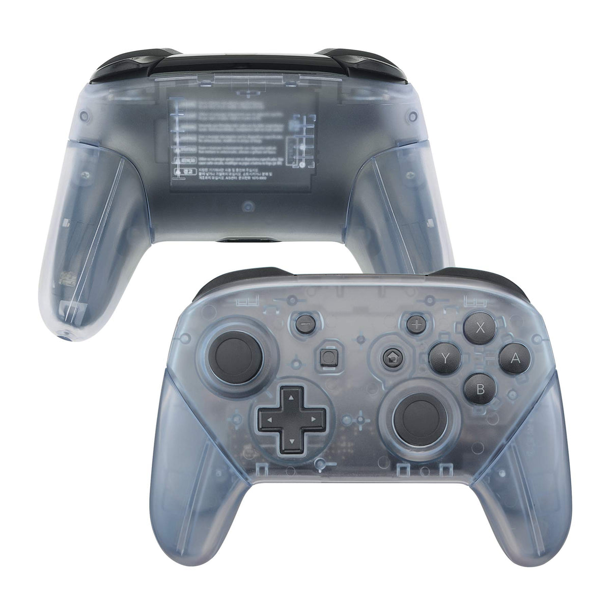 eXtremeRate Glacier Blue Faceplate Backplate Handles for Nintendo Switch Pro Controller, DIY Replacement Grip Housing Shell Cove