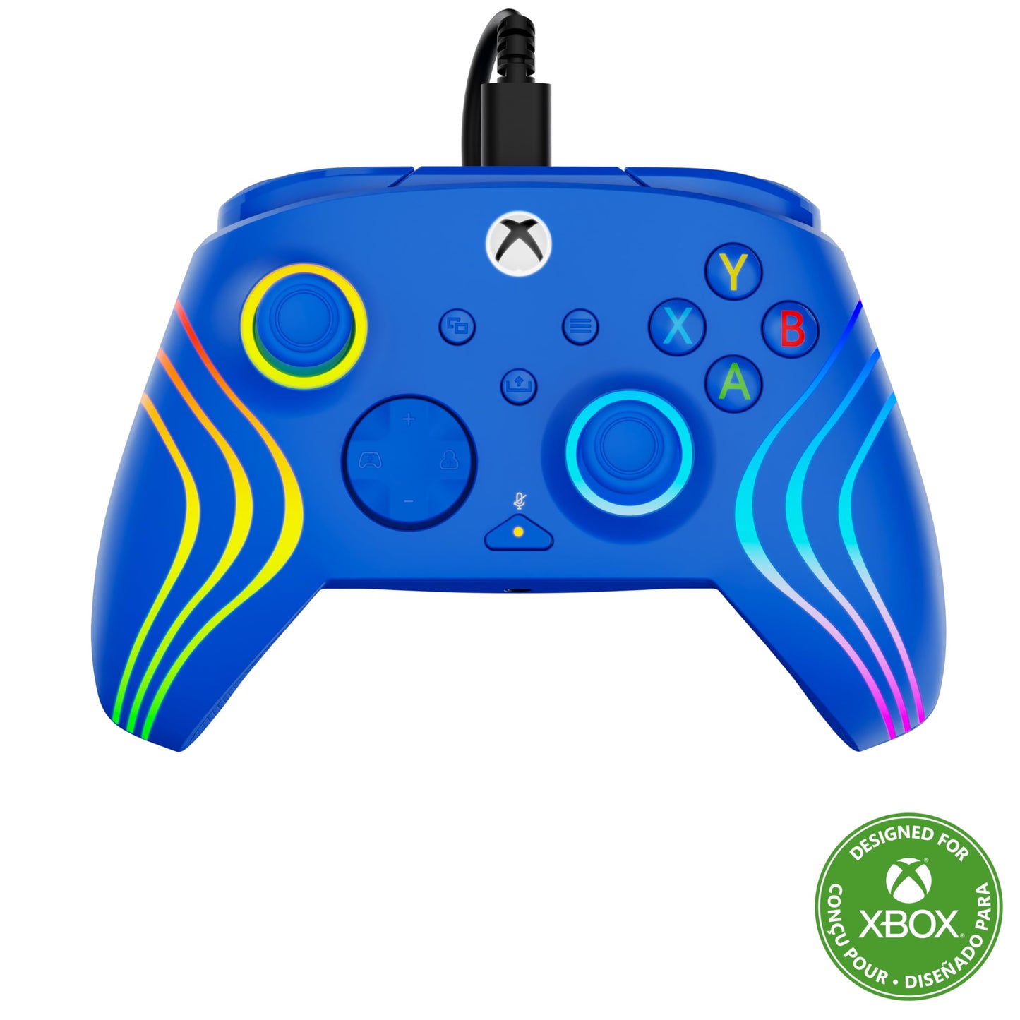 Turtle Beach Afterglow Wave Wired RGB Gaming Controller - Licensed for Xbox Series X|S Xbox One & Windows PCs - Mappable Buttons Hall-Effect Hair Triggers Companion App - Blue