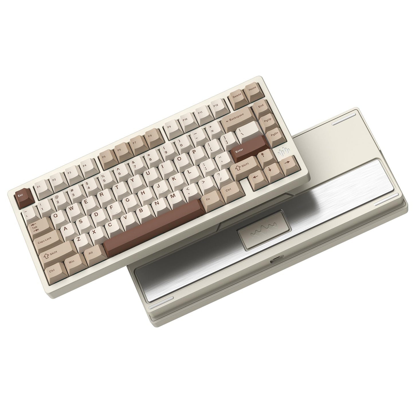 Womier RD75 Pro 75% Wireless Gaming Keyboard Quick Release Aluminum Keyboard QMK/VIA Tri-Mode Mechanical Key Board Custom Hot Swappable with RGB Creamy for Windows/Mac/PC-Milk White