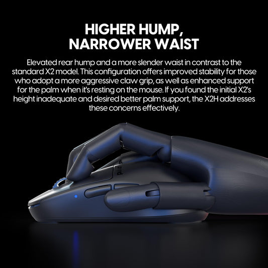 Pulsar Gaming Gears X2H eS Wireless Gaming Mouse, Optical Switch, OLED Display, Medium, Black, Model PX2HES21