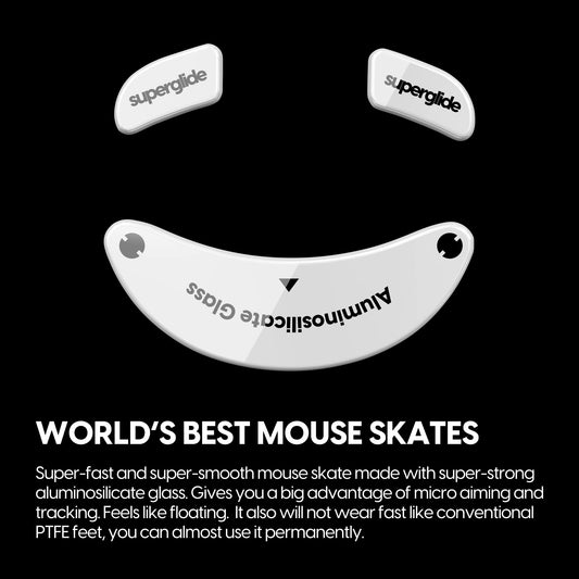 Pulsar Gaming Gears Superglide Mouse Feet - Ultra Strong Glass, Small, GHSSGW, Fast & Smooth, Ideal for G-Wolves Hati-S Wireless