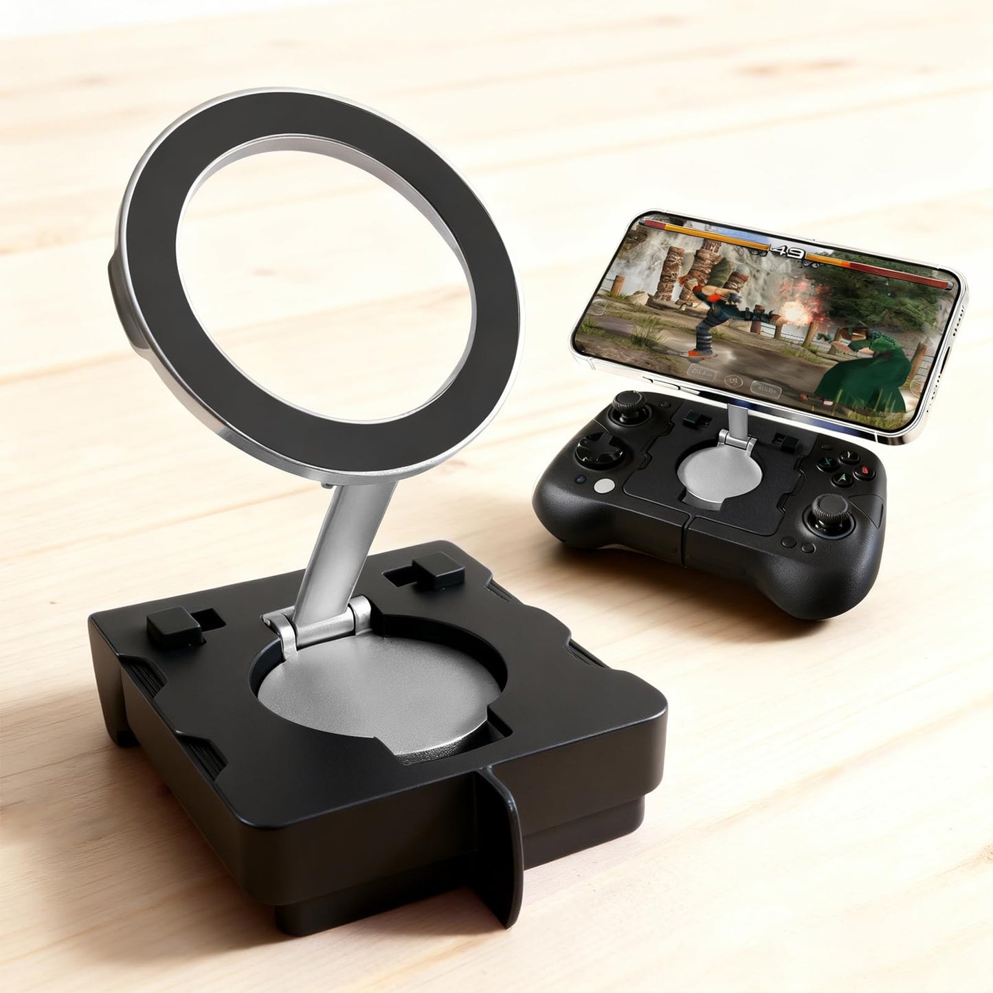 Uonekamo Mobile Clip for GameSir X4 Aileron Controller Adjustable Phone Mount Holder for Android Split Design with Travel Case Compatible with Diablo Immortal Fortnite Minecraft & More