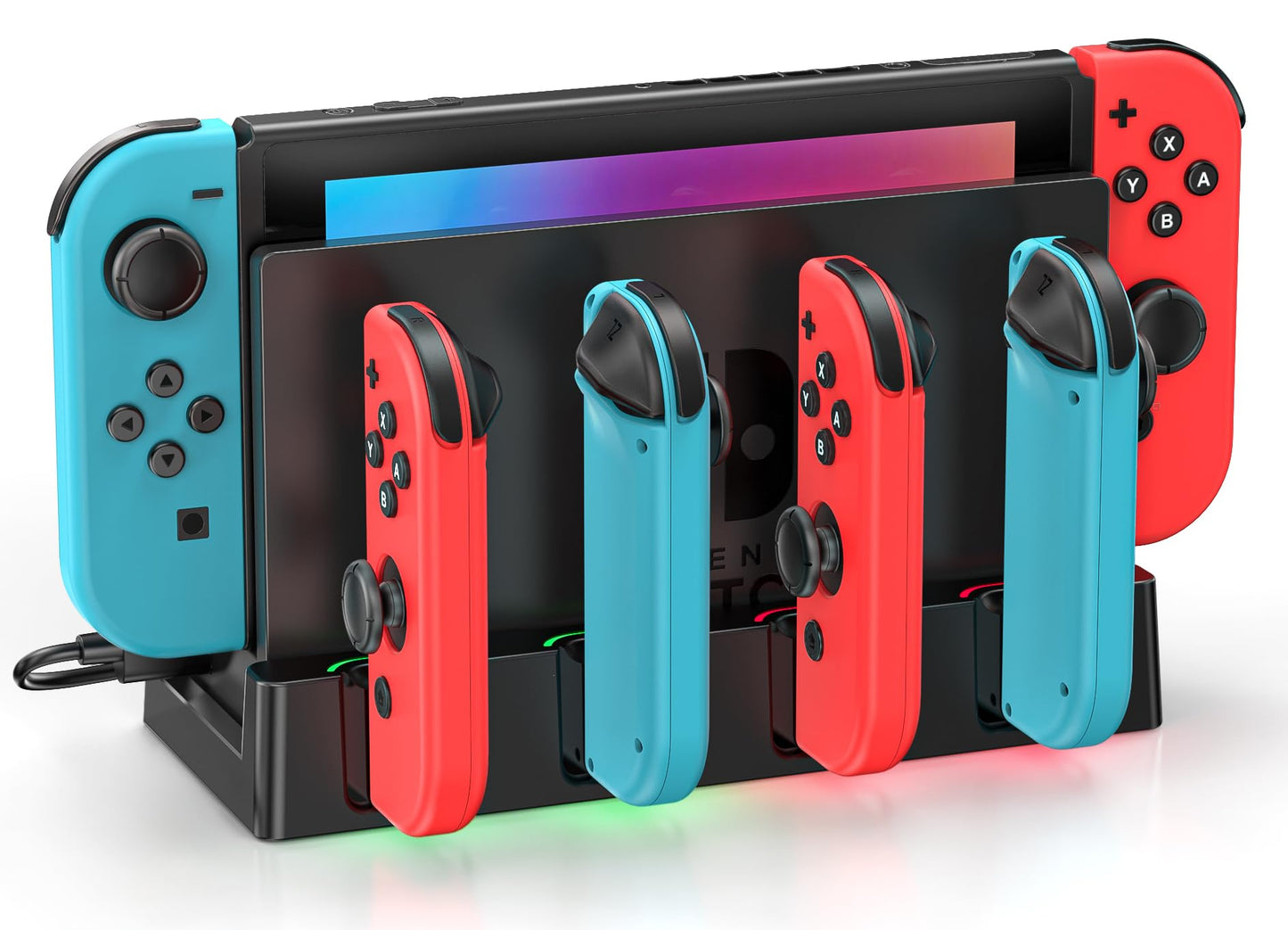 Switch Charging Dock Station with Charging Cable for Nintendo & Switch OLED Game Console Joycon Charging Dock for Nintendo Switch Must Have Switch Controller Joycon Charger Accessories for Gamer