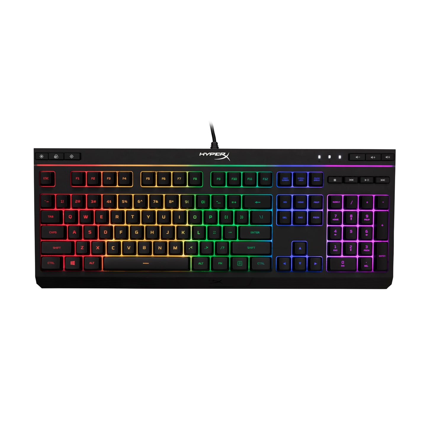 HyperX Alloy Core RGB - Membrane Gaming Keyboard, Comfortable Quiet Silent Keys with RGB LED Lighting Effects, Spill Resistant,